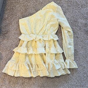 Alamour The Label Yellow Floral Mini Dress